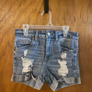 Aeropostale high rise midi blue jean shorts, size 4